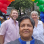 At the pre-parade worship service
