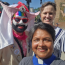 At the pre-parade worship service